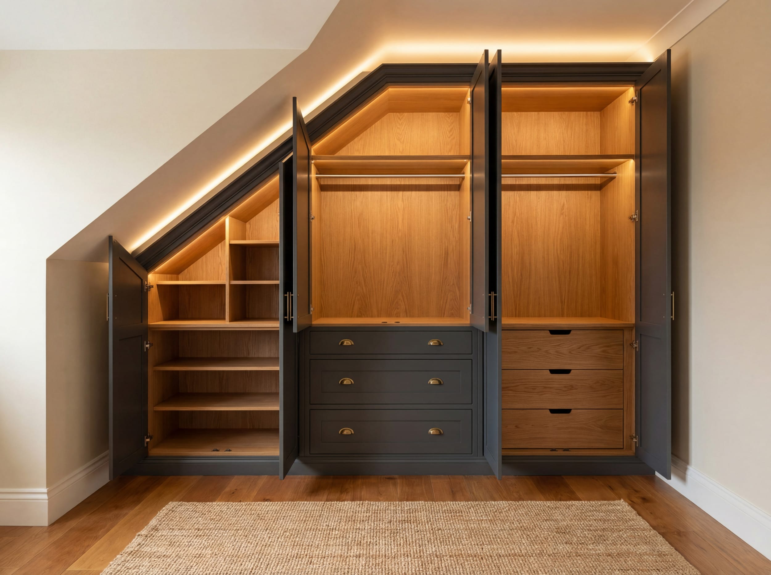 shaped to shape Bespoke Mastercraft kitchencabinets shaped to fit