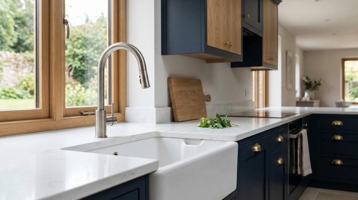 Bespoke Mastercraft kitchen cabinetry, 01 wide kitchen shot 12, handcrafted fitted kitchen design