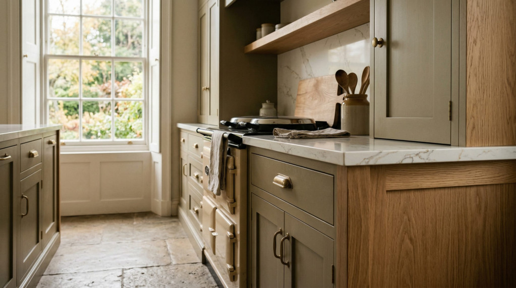 Bespoke Mastercraft kitchen cabinetry, 01 wide kitchen shot 7, handcrafted fitted kitchen design
