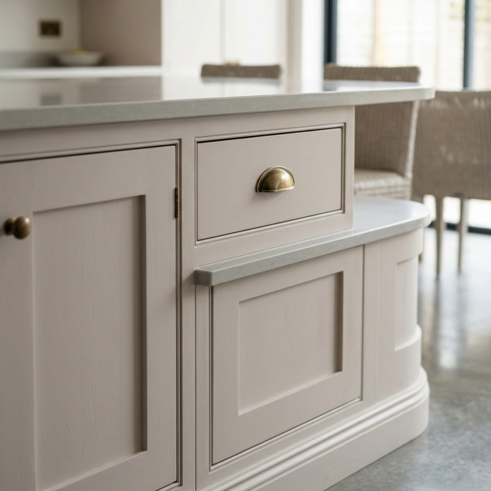 Close-up kitchen detail showing crafted cabinetry, premium finishes and design-led joinery in a Mastercraft-inspired interior created to illustrate Making the most of a small kitchen extension