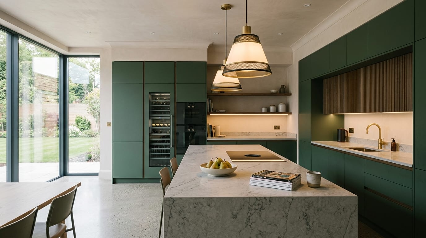 hero2_1200x675-360 Mastercraft bespoke kitchen in North Hykeham, wide architectural view showing room volume and design quality