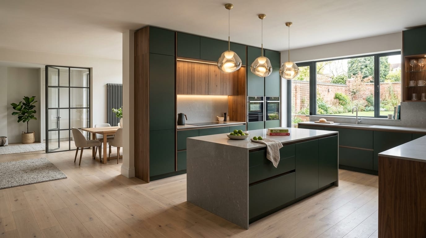 hero2_1200x675-378 Mastercraft bespoke kitchen in Telford, wide architectural view showing room volume and design quality