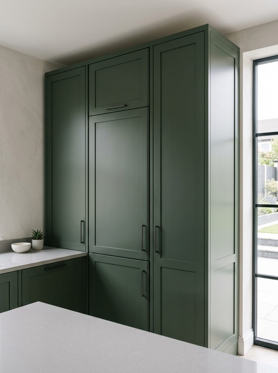portrait1_600x800-140 Dark green shaker-style kitchen units beside large window