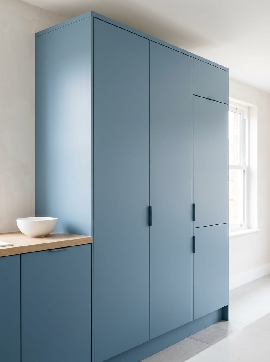 portrait1_600x800-192 Tall view of full-height bespoke kitchen cabinetry, modern shaker cabinetry