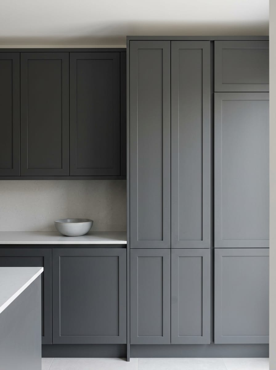 portrait1_600x800-196 Tall view of full-height bespoke kitchen cabinetry, timber veneer slab-door cabinetry