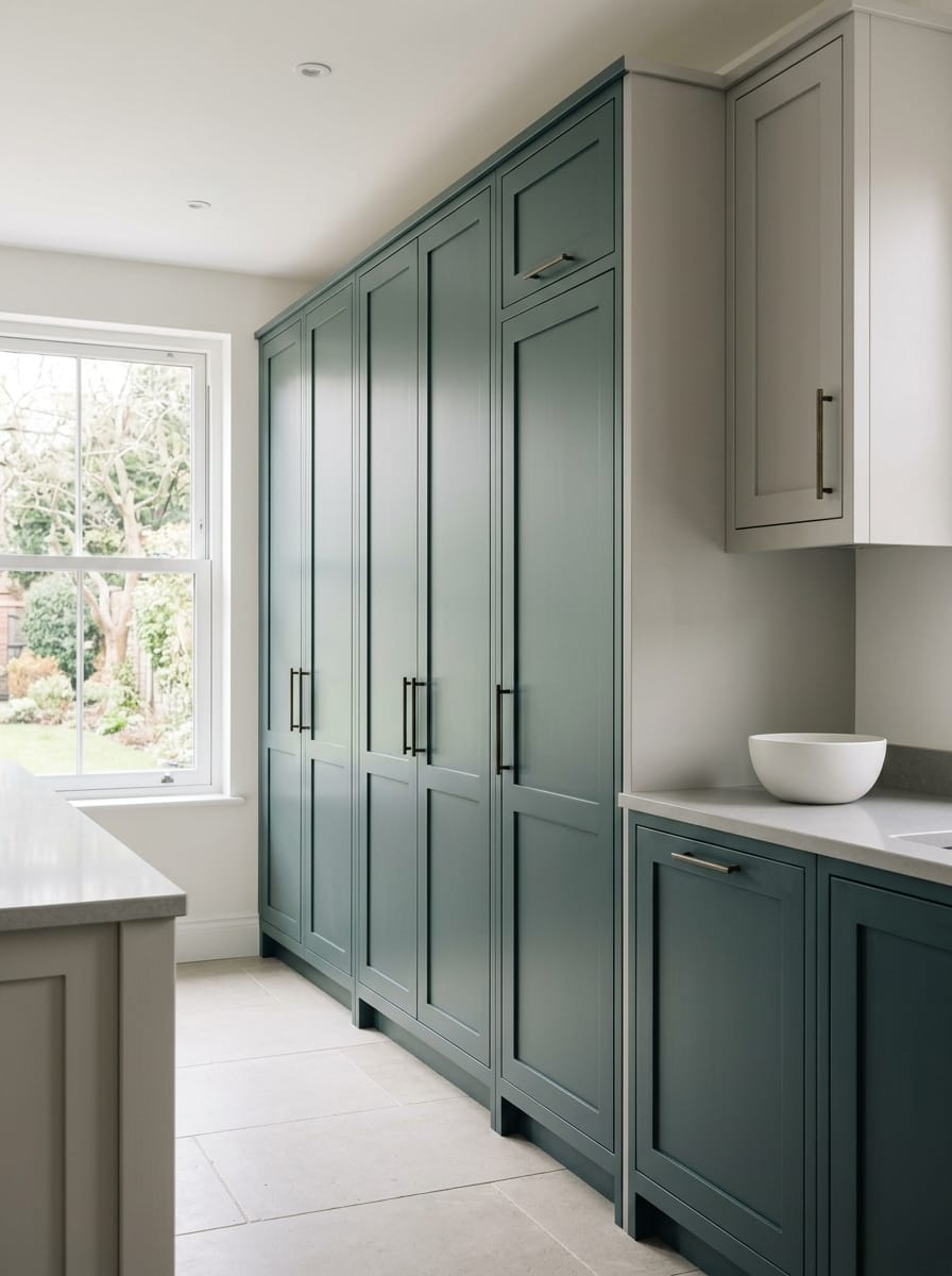 portrait1_600x800-198 Tall view of full-height bespoke kitchen cabinetry, timber veneer slab-door cabinetry