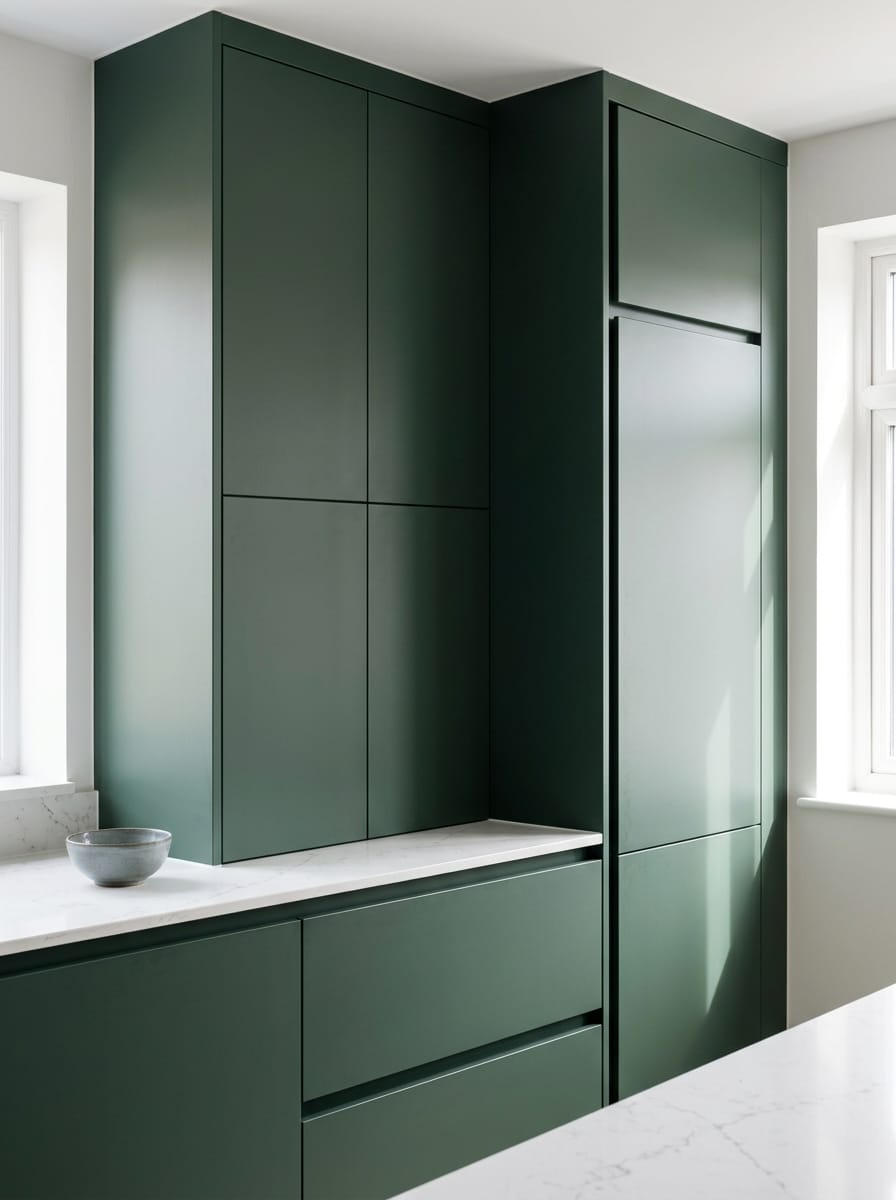 portrait1_600x800-201 Tall view of full-height bespoke kitchen cabinetry, contemporary in-frame cabinetry