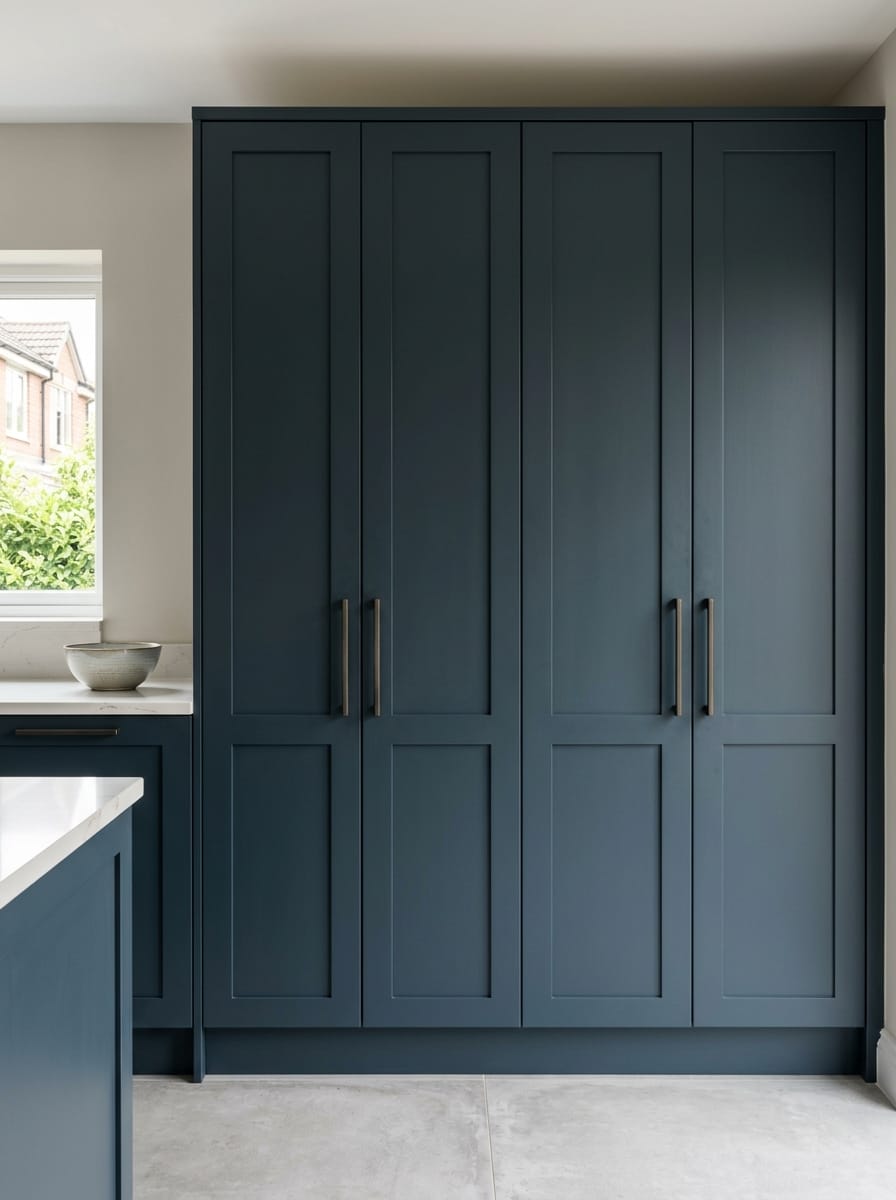 portrait1_600x800-243 Tall view of full-height bespoke kitchen cabinetry, modern shaker cabinetry