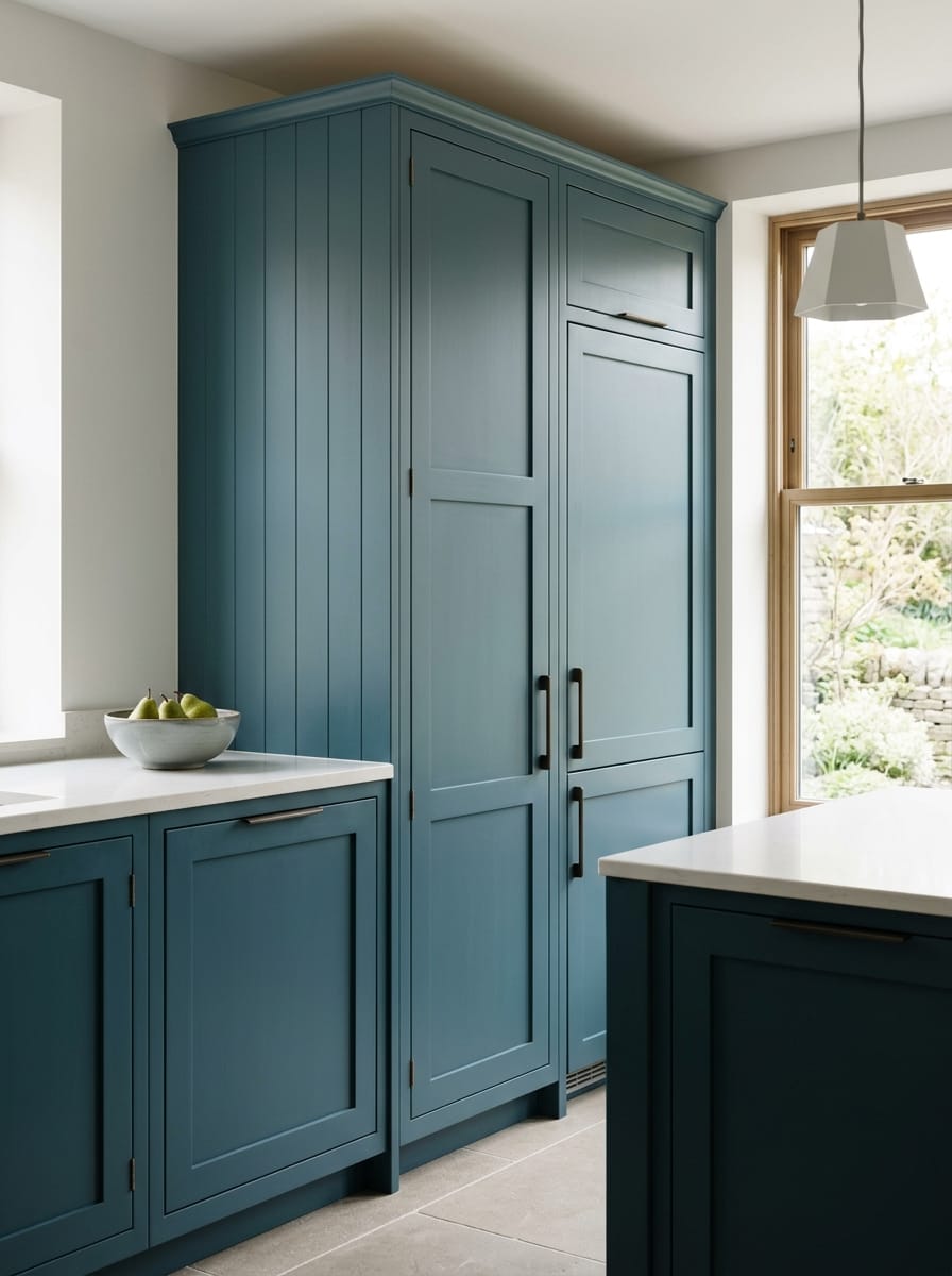 portrait1_600x800-258 Tall view of full-height bespoke kitchen cabinetry, modern shaker cabinetry