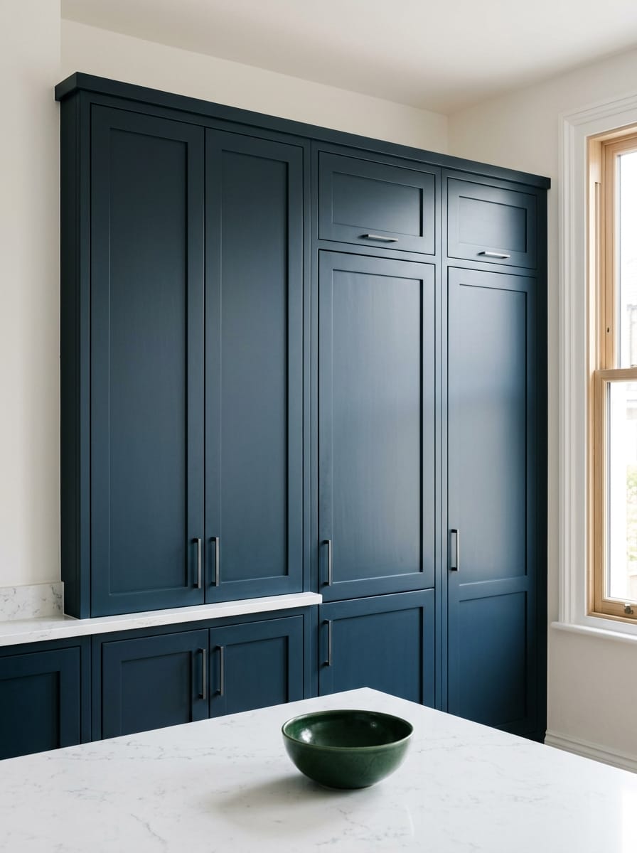 portrait1_600x800-269 Tall view of full-height bespoke kitchen cabinetry, modern shaker cabinetry