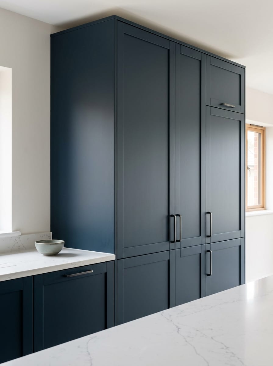 portrait1_600x800-271 Tall view of full-height bespoke kitchen cabinetry, timber veneer slab-door cabinetry