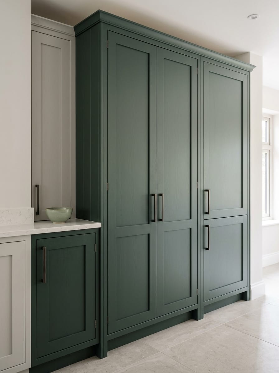 portrait1_600x800-284 Tall view of full-height bespoke kitchen cabinetry, modern shaker cabinetry