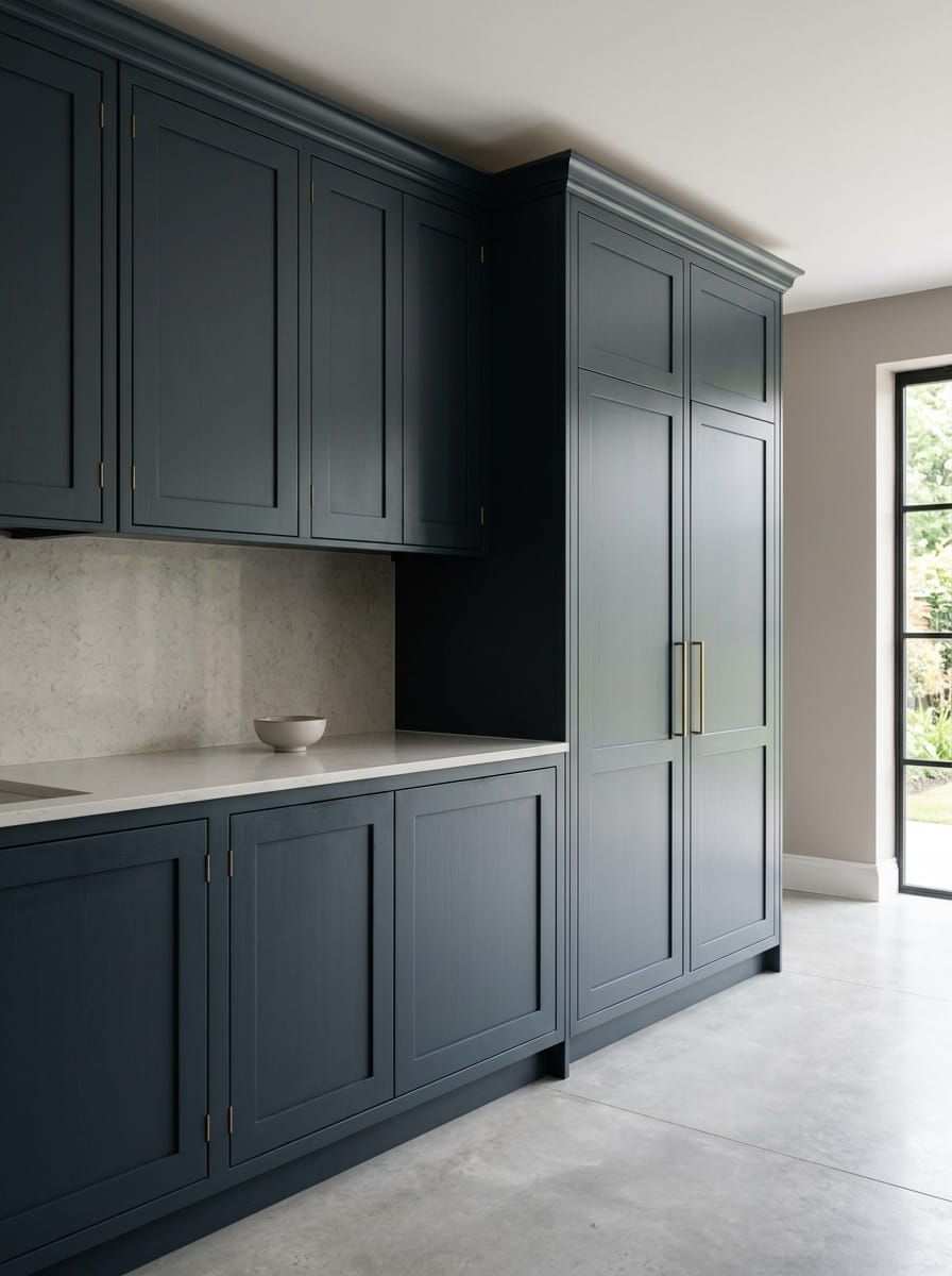 portrait1_600x800-293 Tall view of full-height bespoke kitchen cabinetry, contemporary in-frame cabinetry