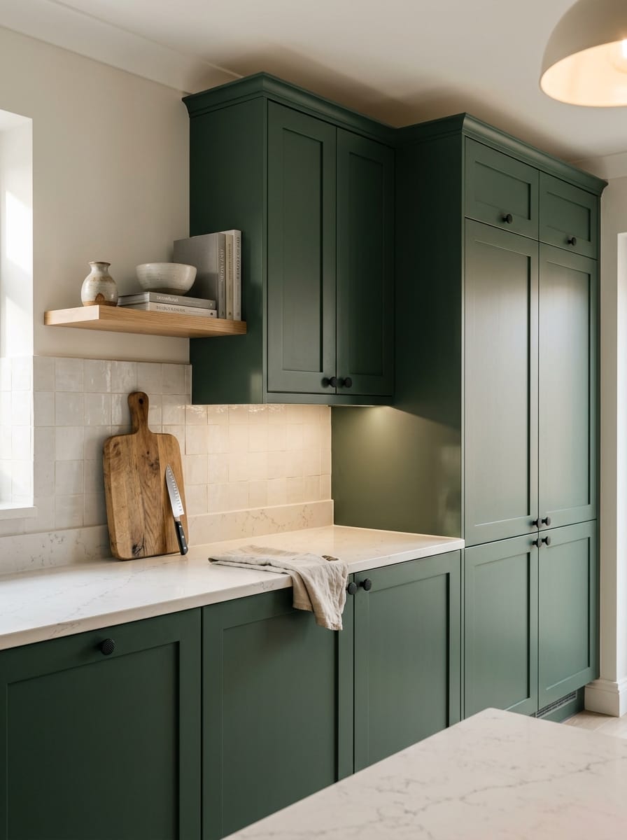 portrait1_600x800-332 Tall view of full-height bespoke kitchen cabinetry, modern shaker cabinetry