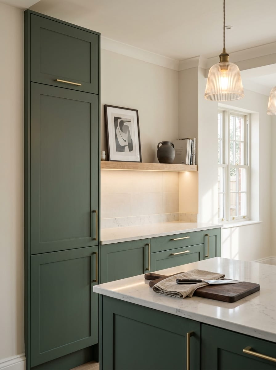 portrait1_600x800-342 Tall view of full-height bespoke kitchen cabinetry, contemporary in-frame cabinetry