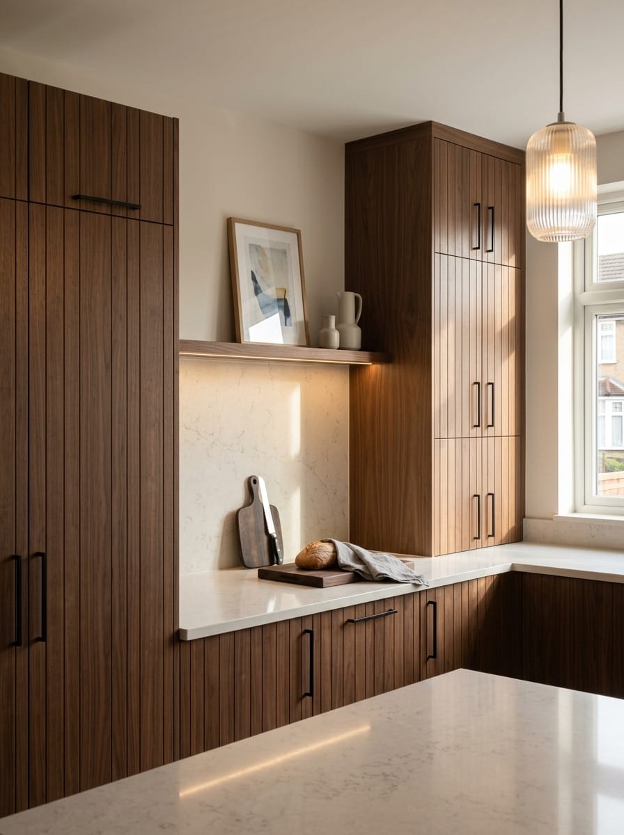 portrait1_600x800-432 Tall view of full-height bespoke kitchen cabinetry, contemporary painted lay-on cabinetry