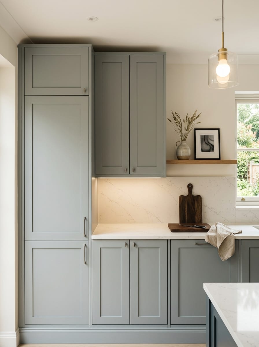 portrait1_600x800-448 Tall view of full-height bespoke kitchen cabinetry, timber veneer slab-door cabinetry