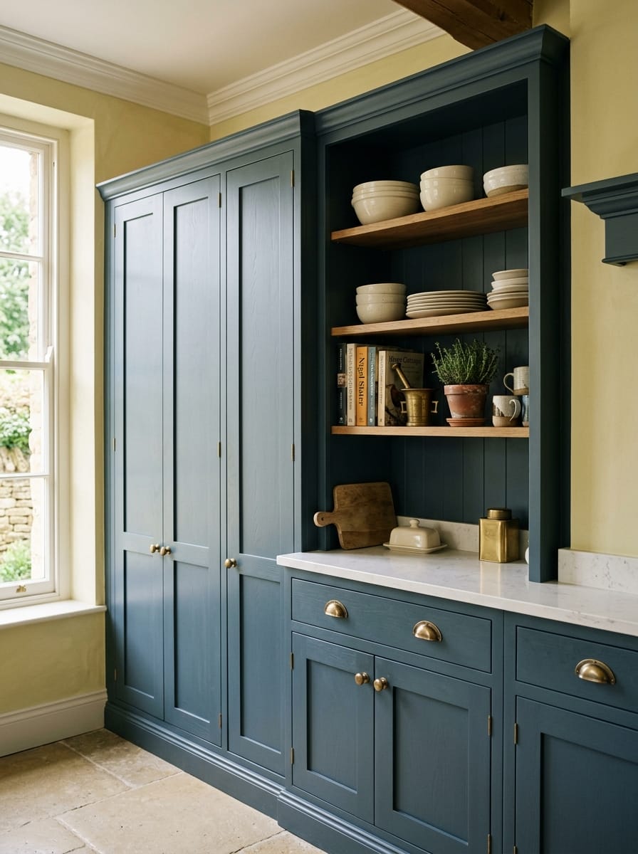 portrait1_600x800-51 Tall view of full-height bespoke kitchen cabinetry, painted lay-on shaker cabinetry