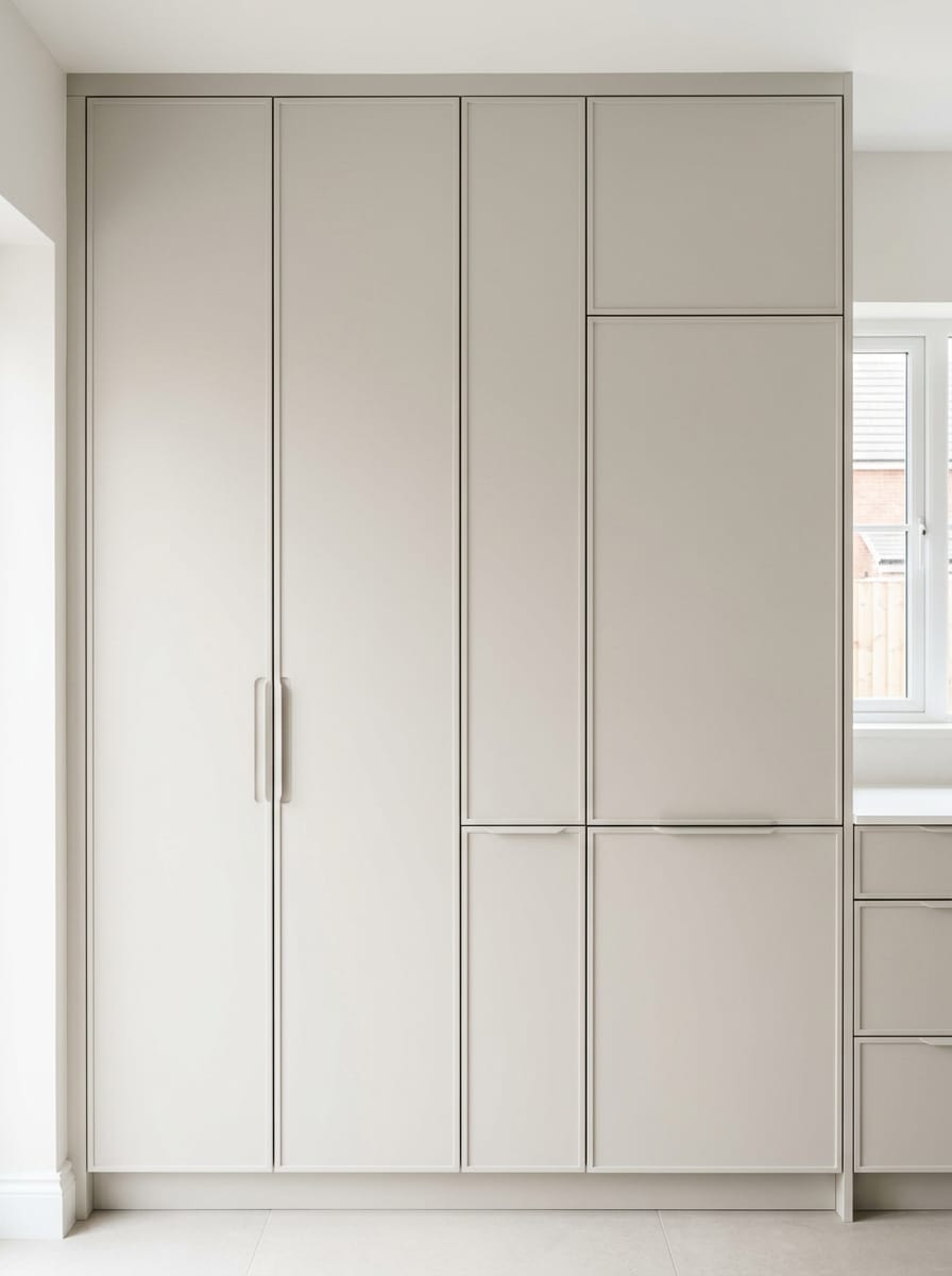 Bespoke kitchen installation, full-height cabinetry and considered storage design