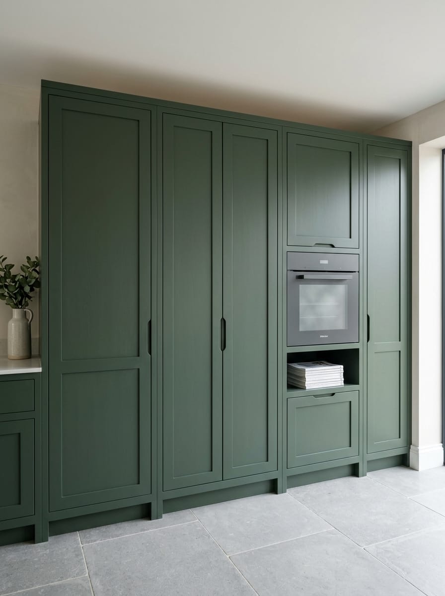 Bespoke kitchen installation, full-height cabinetry and considered storage design