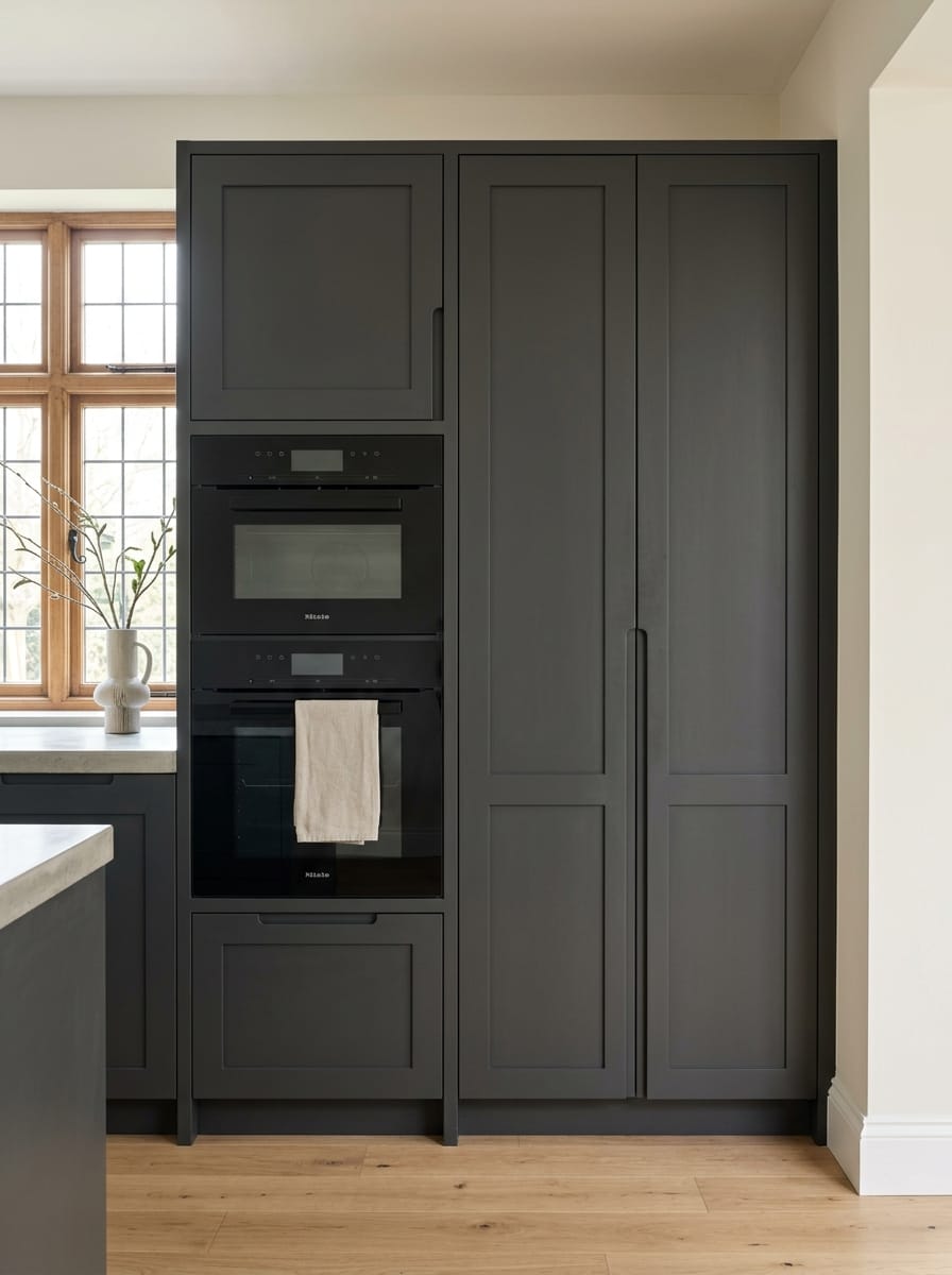 Bespoke kitchen installation, full-height cabinetry and considered storage design