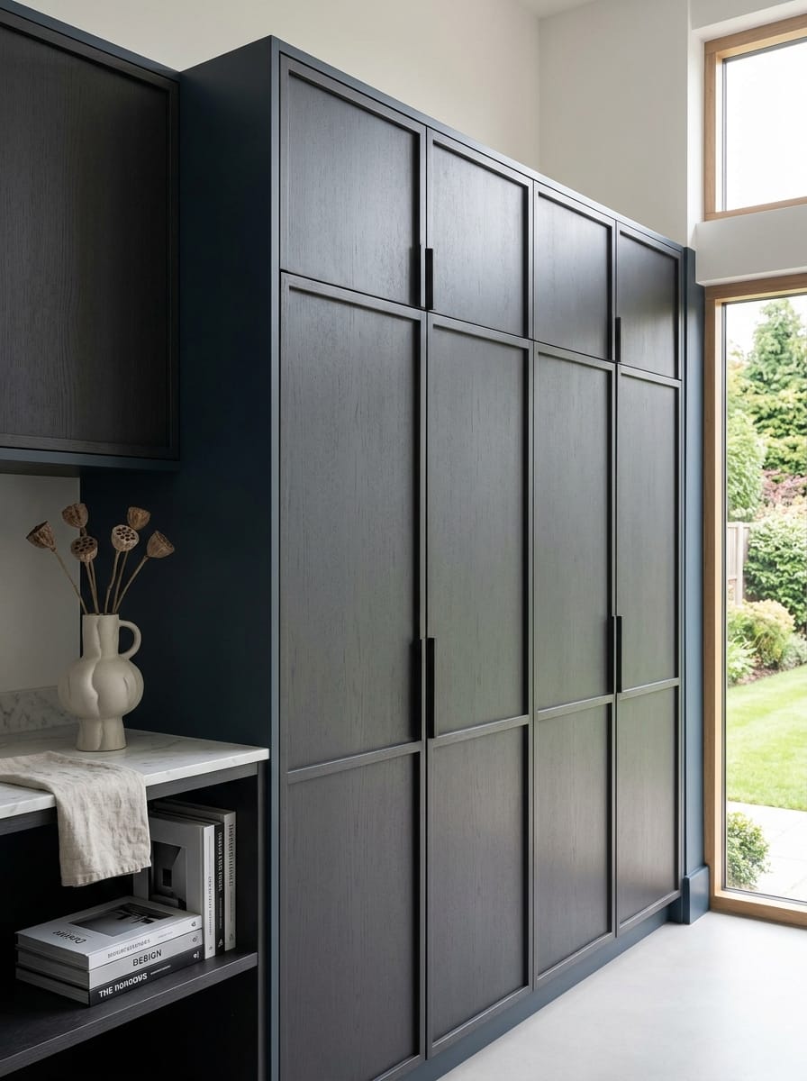 Bespoke kitchen installation, full-height cabinetry and considered storage design