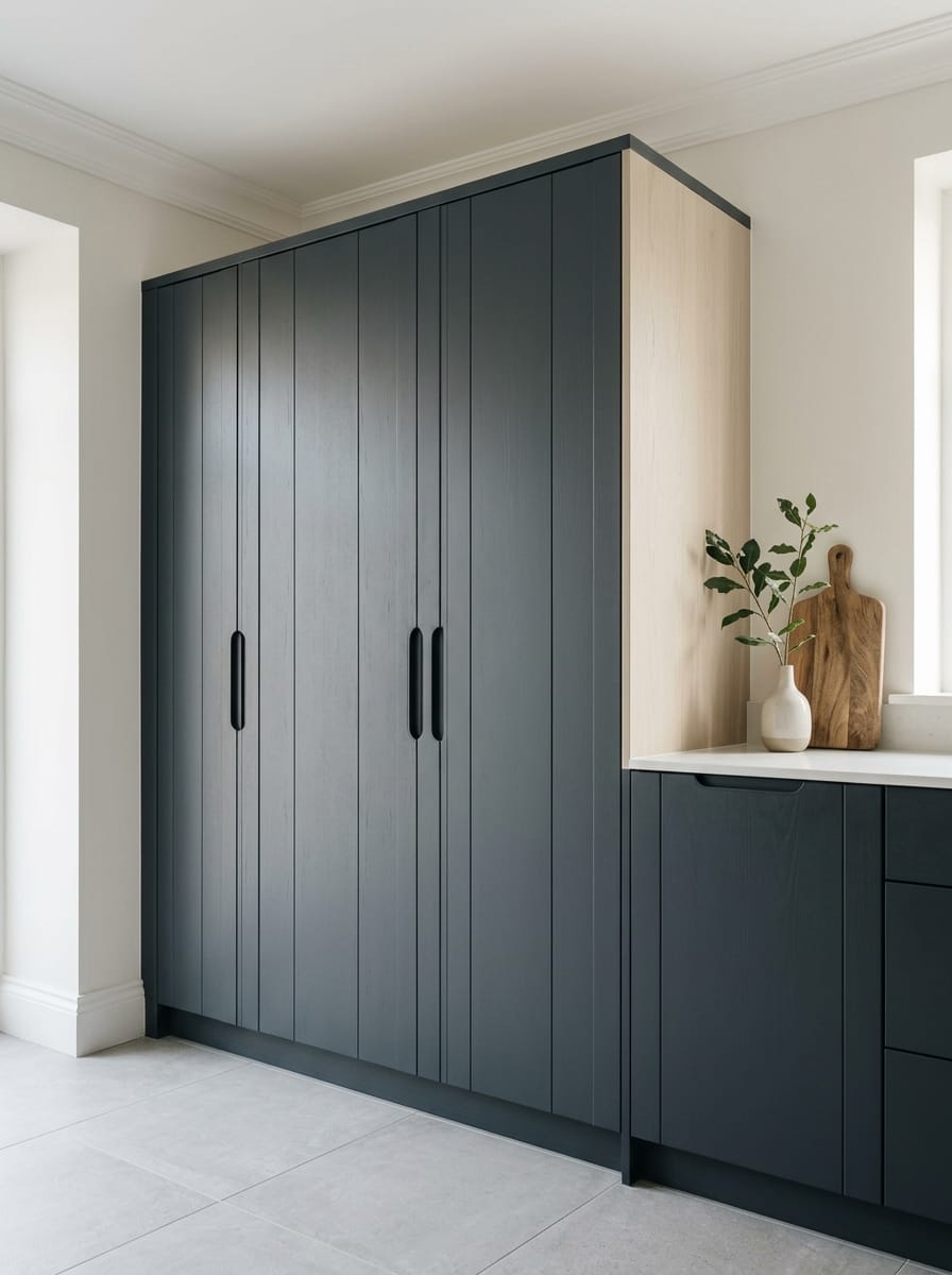 Bespoke kitchen installation, full-height cabinetry and considered storage design