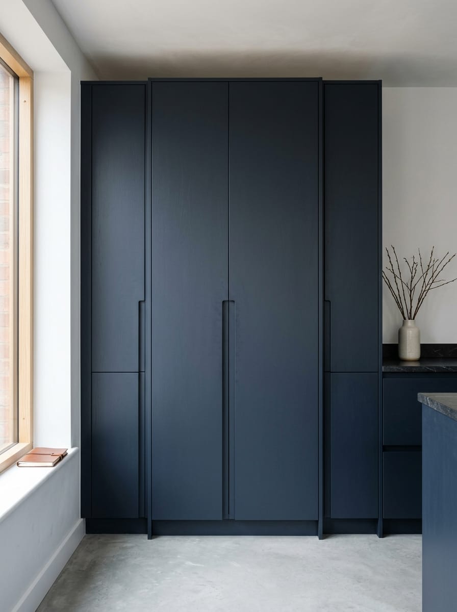 Bespoke kitchen installation, full-height cabinetry and considered storage design