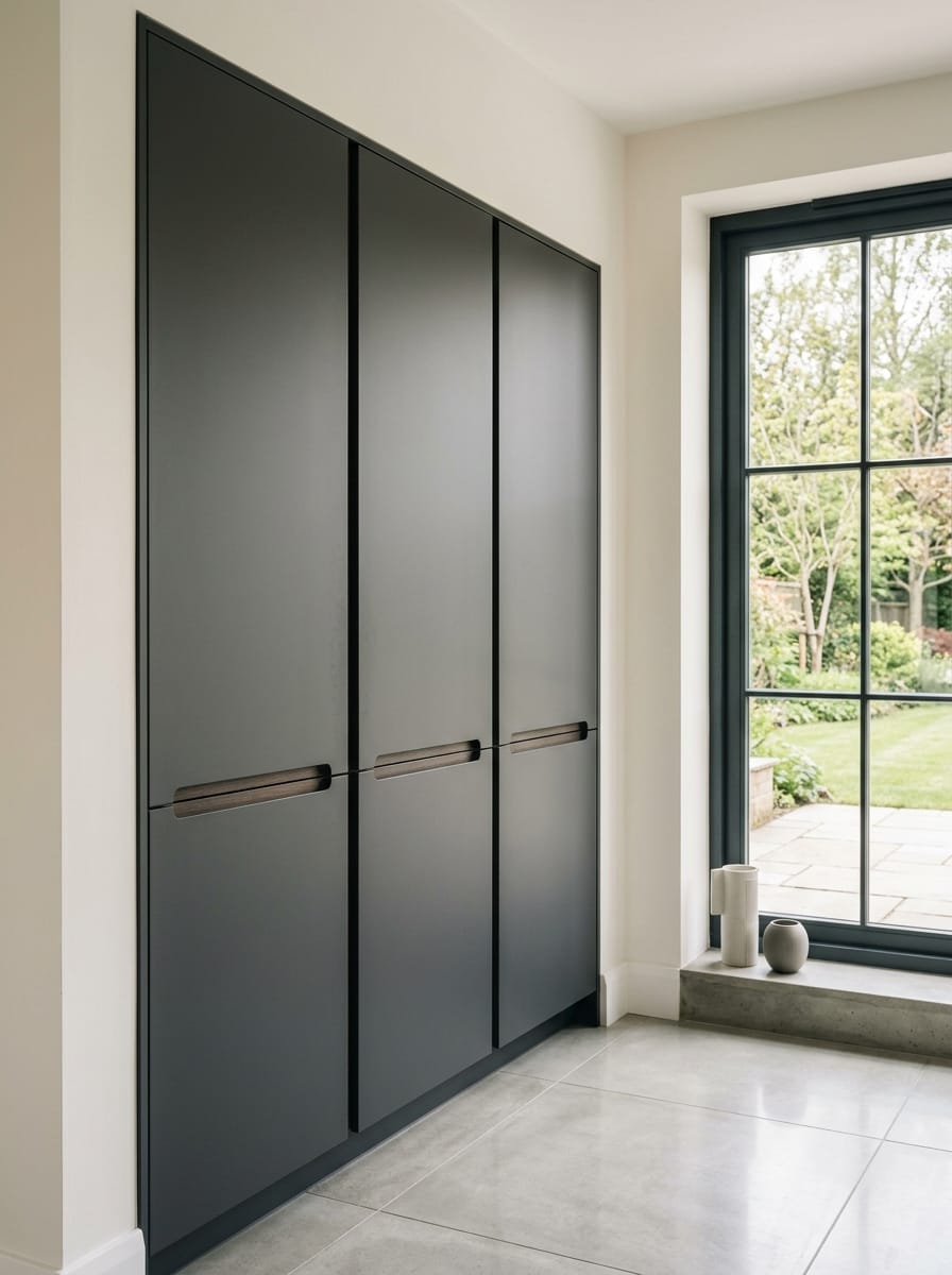Bespoke kitchen installation, full-height cabinetry and considered storage design