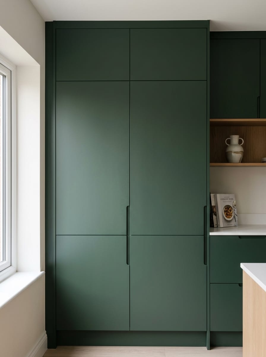 Bespoke kitchen installation, full-height cabinetry and considered storage design