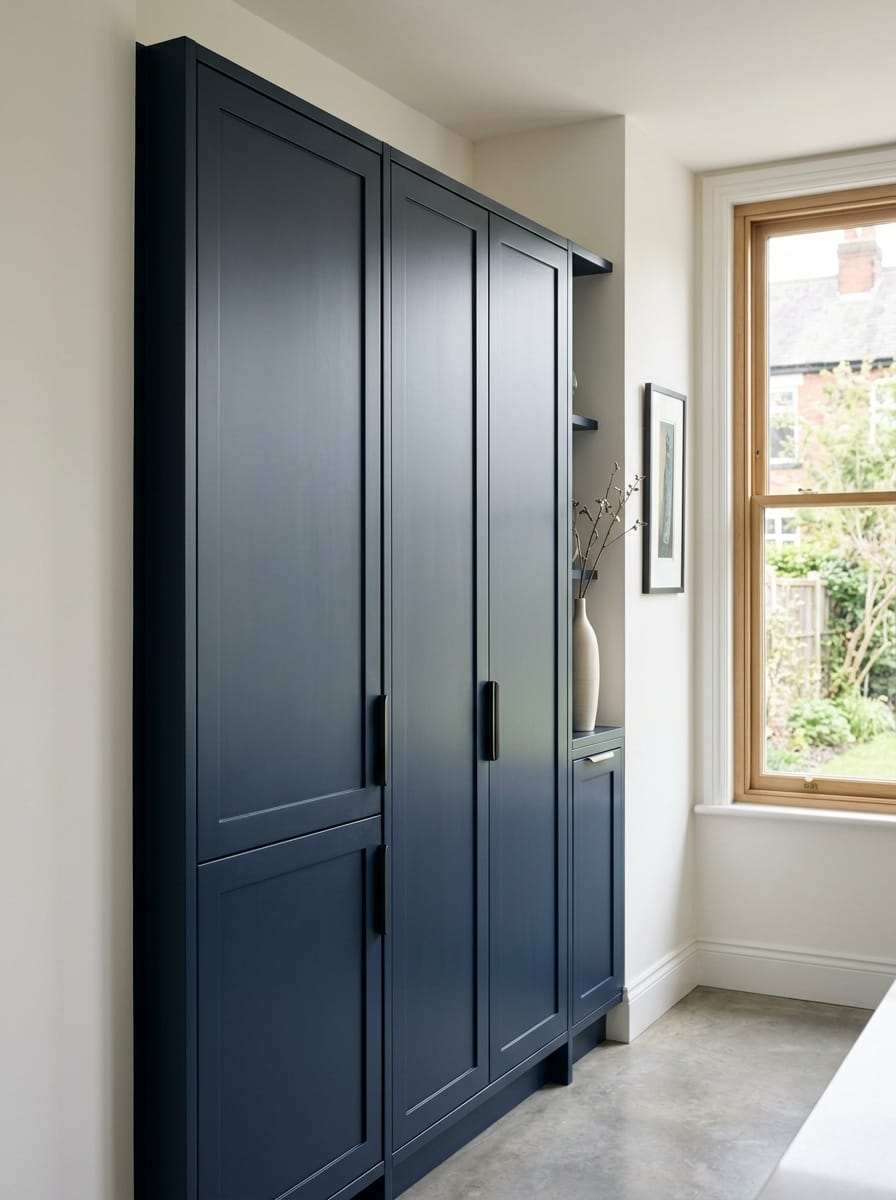 Bespoke kitchen installation, full-height cabinetry and considered storage design