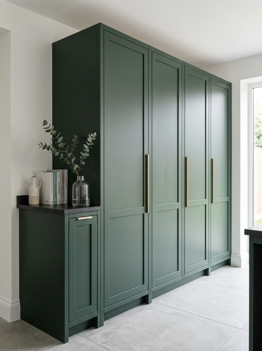 Bespoke kitchen installation, full-height cabinetry and considered storage design