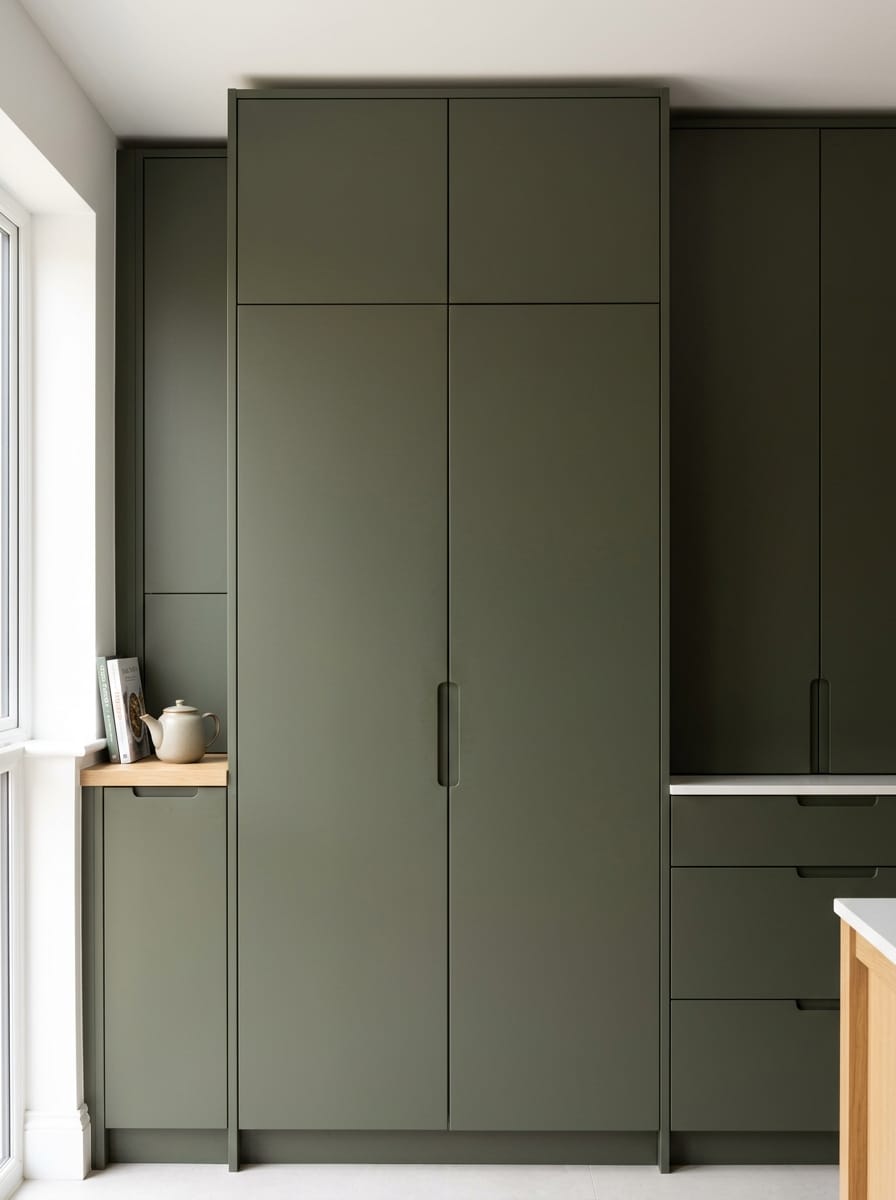 Bespoke kitchen installation, full-height cabinetry and considered storage design