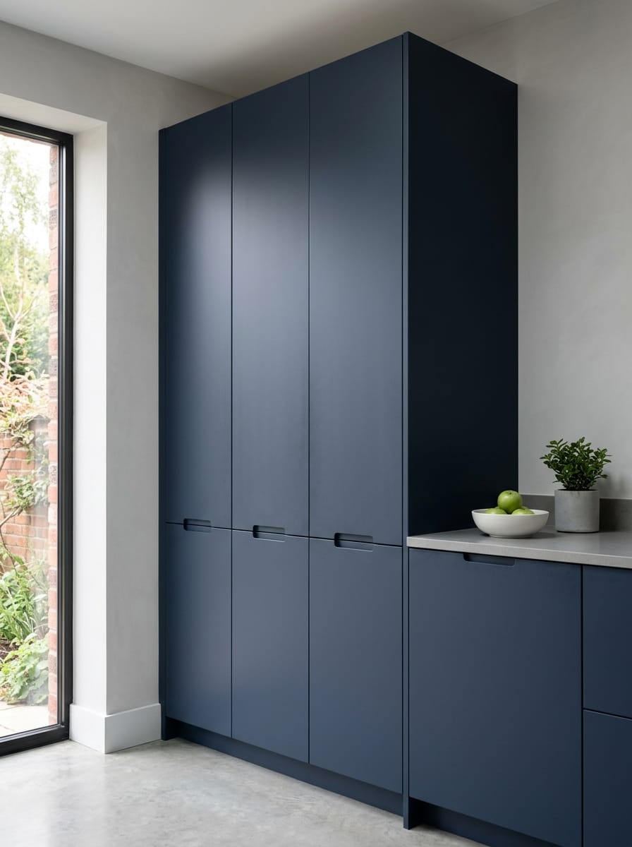 Bespoke kitchen installation, full-height cabinetry and considered storage design