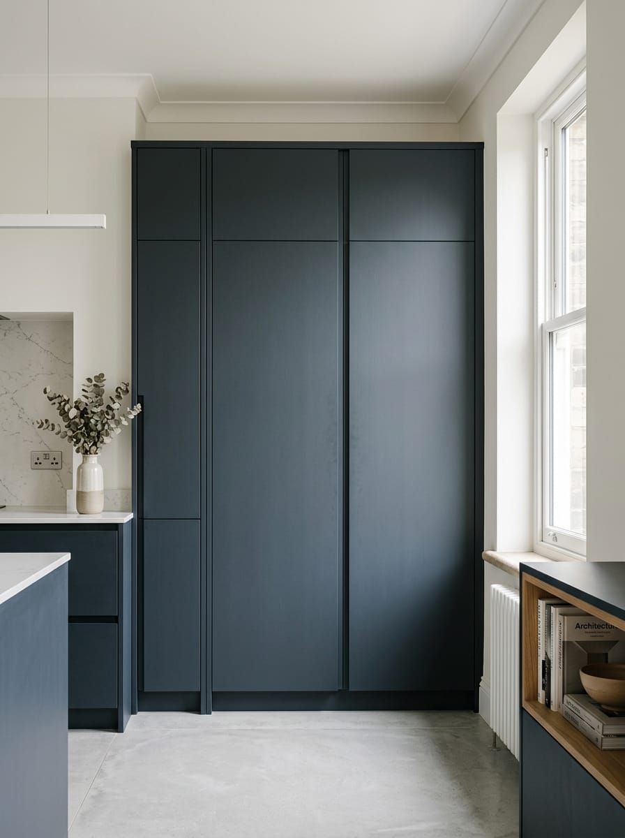 Bespoke kitchen installation, full-height cabinetry and considered storage design