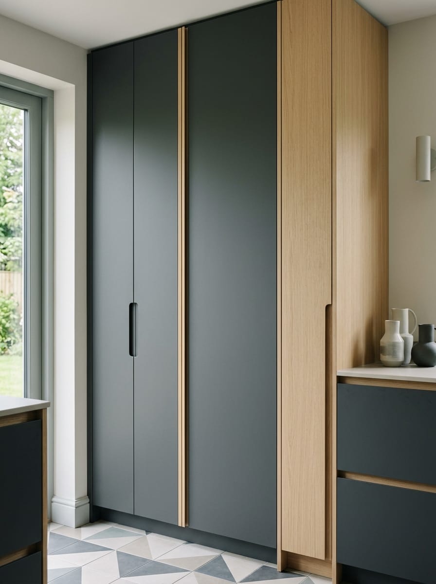 Bespoke kitchen installation, full-height cabinetry and considered storage design