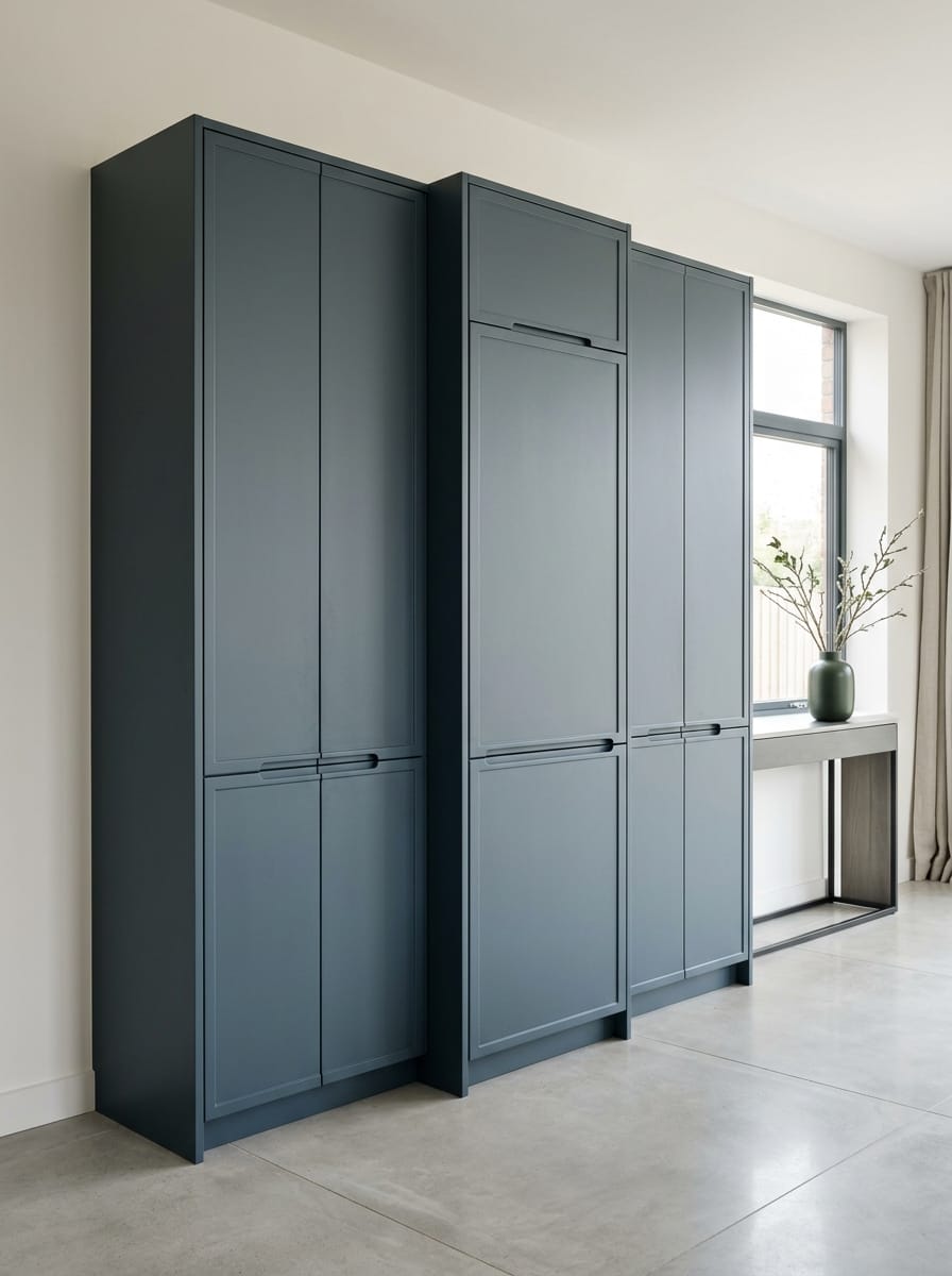 Bespoke kitchen installation, full-height cabinetry and considered storage design