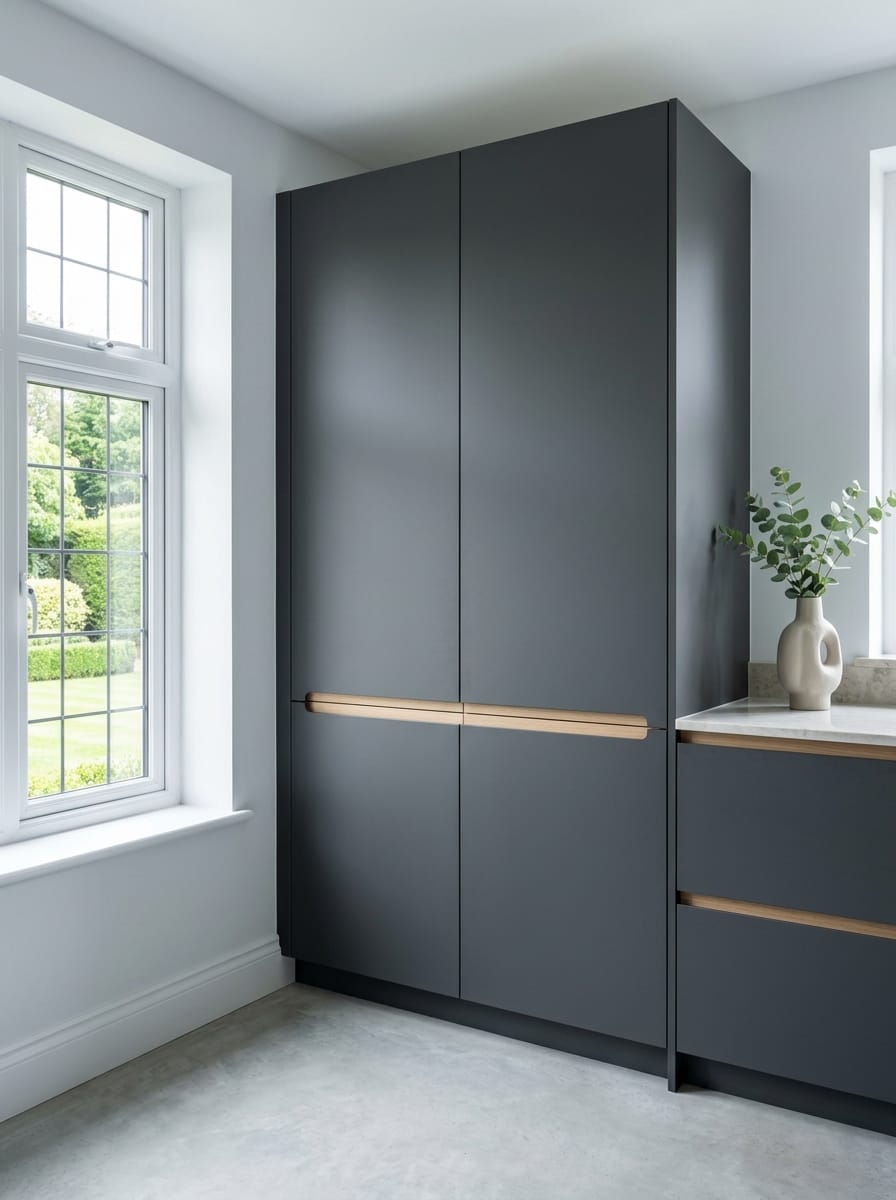 Bespoke kitchen installation, full-height cabinetry and considered storage design