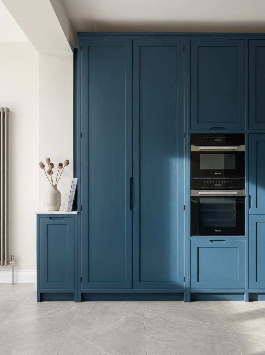 Bespoke kitchen installation, full-height cabinetry and considered storage design