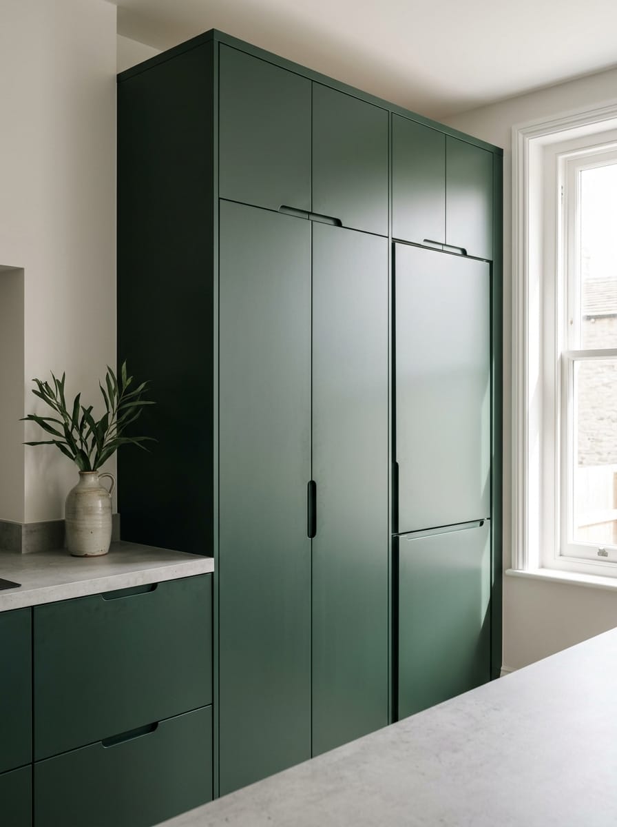 Bespoke kitchen installation, full-height cabinetry and considered storage design