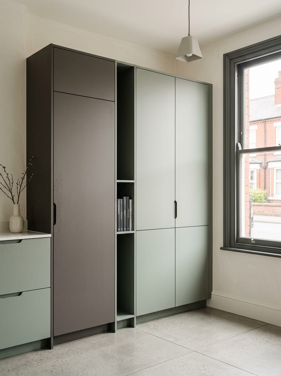 Bespoke kitchen installation, full-height cabinetry and considered storage design