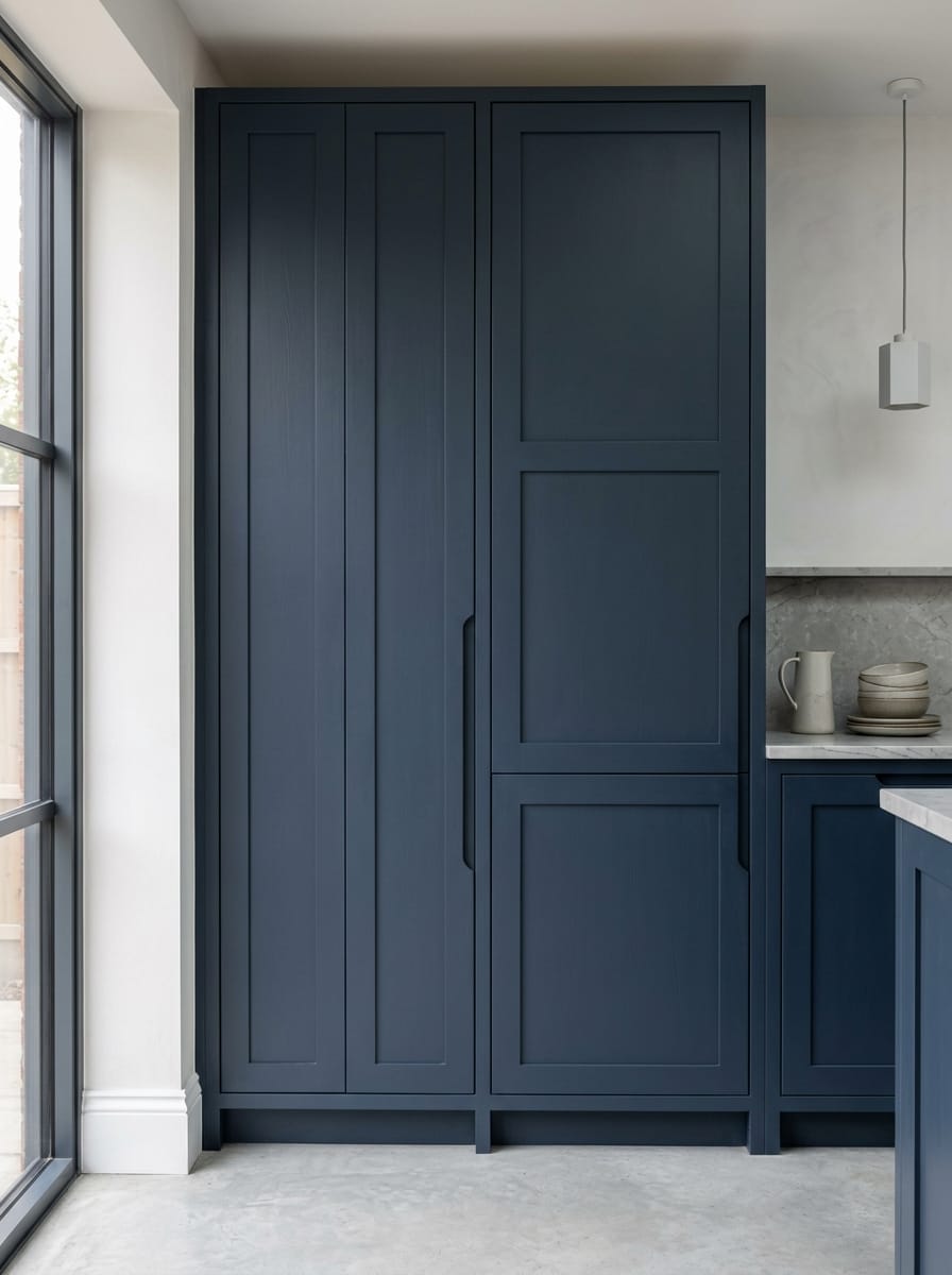 Bespoke kitchen installation, full-height cabinetry and considered storage design