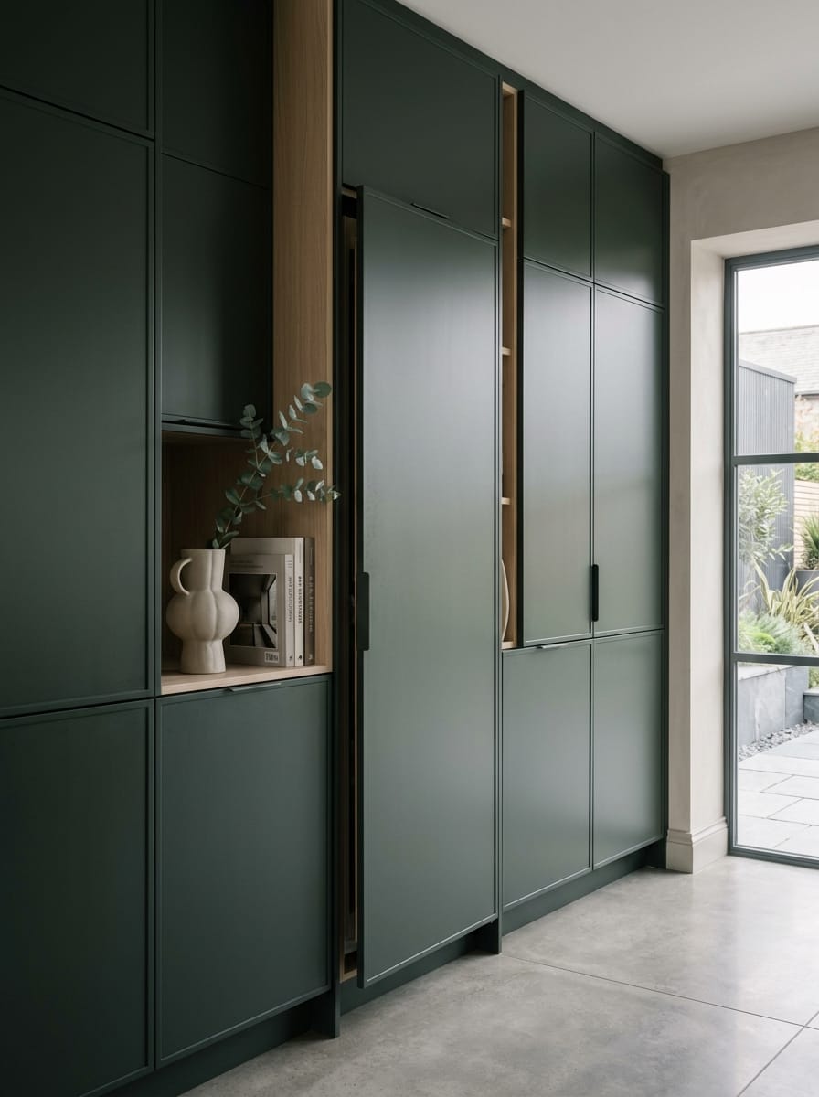 Bespoke kitchen installation, full-height cabinetry and considered storage design