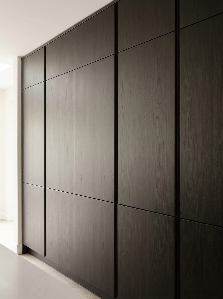 Bespoke kitchen installation, full-height cabinetry and considered storage design