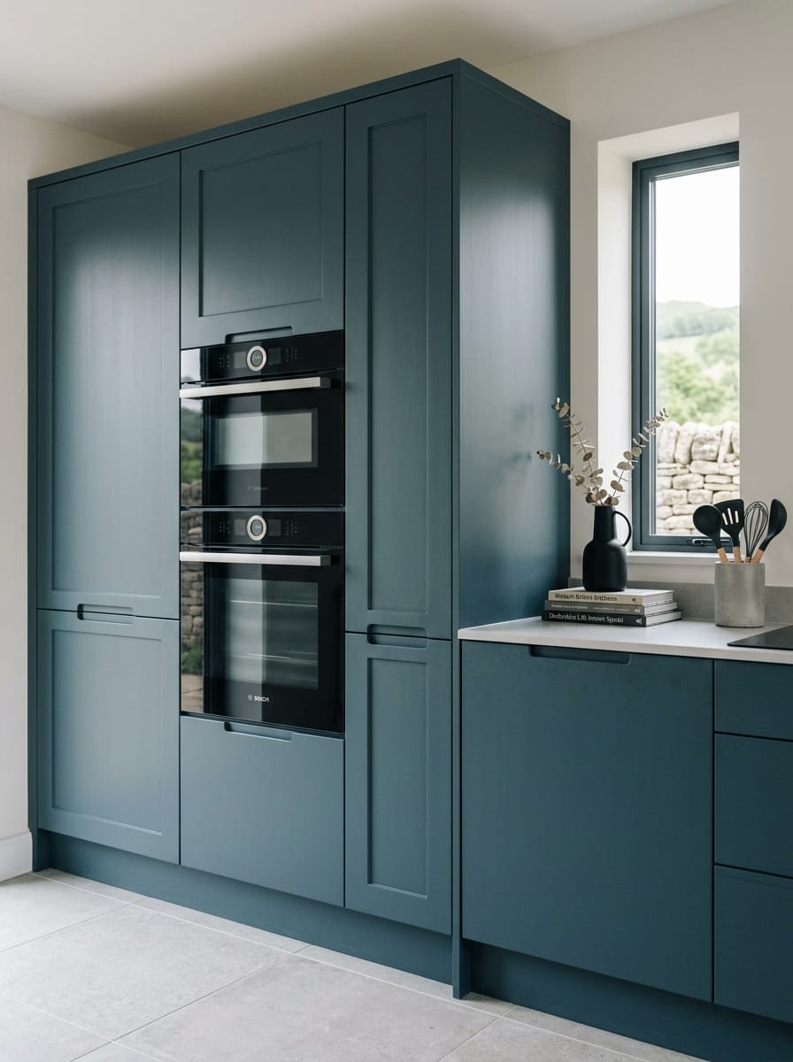 Bespoke kitchen installation, full-height cabinetry and considered storage design