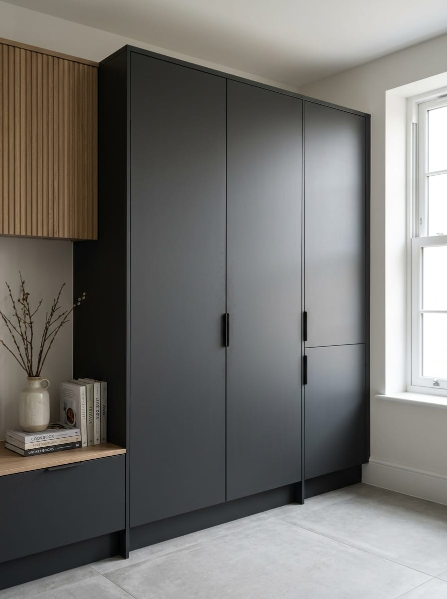 Bespoke kitchen installation, full-height cabinetry and considered storage design
