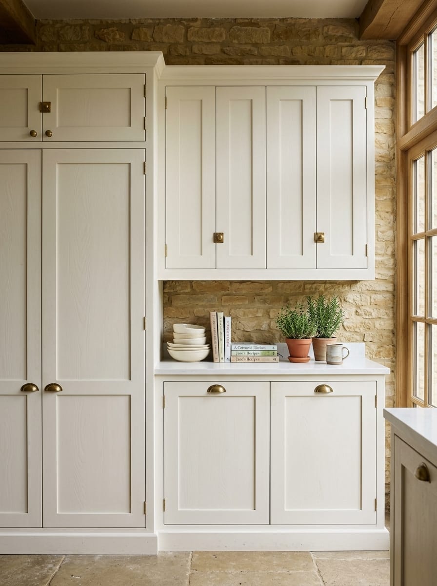 Bespoke kitchen installation — full-height cabinetry and considered storage design