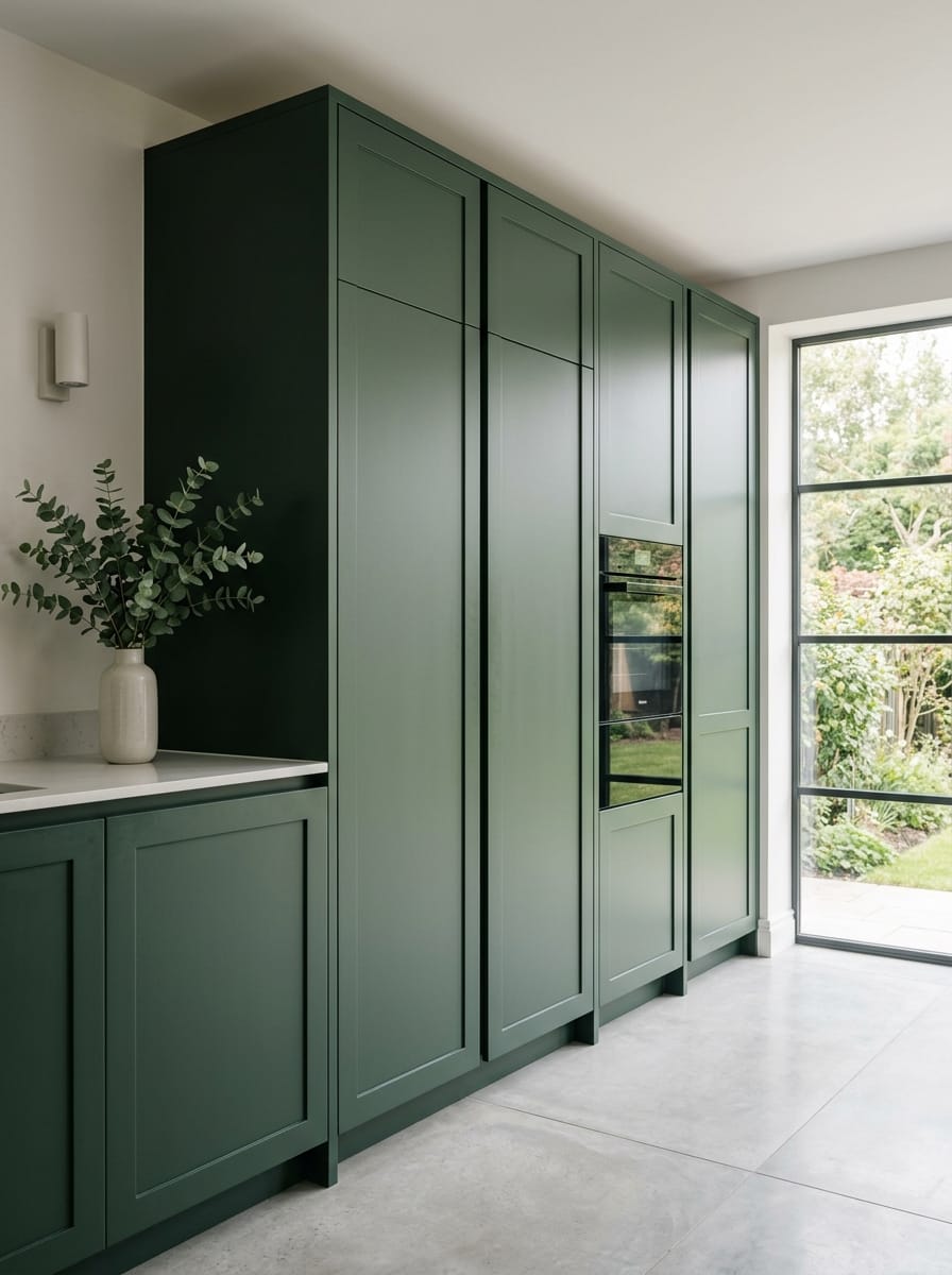 Bespoke kitchen installation, full-height cabinetry and considered storage design