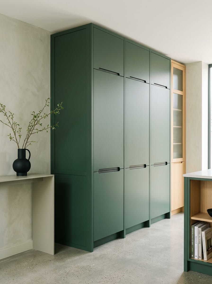 Bespoke kitchen installation, full-height cabinetry and considered storage design