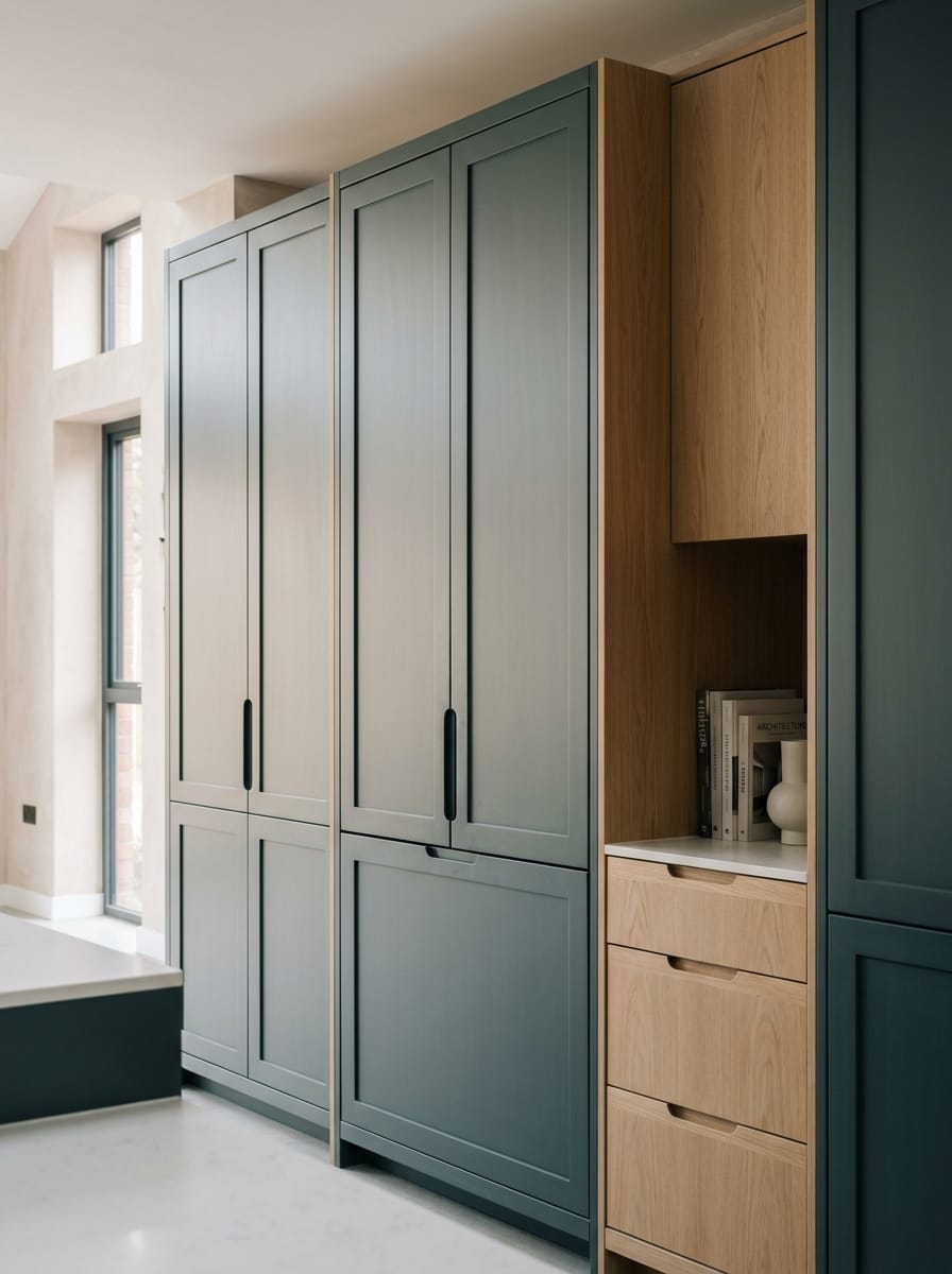 Bespoke kitchen installation, full-height cabinetry and considered storage design